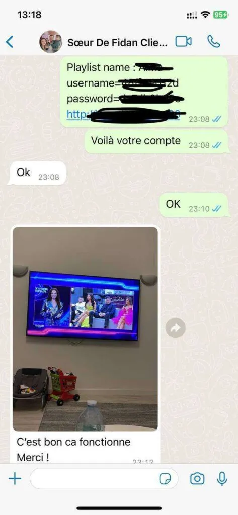 Proto IPTV WhatsApp support chat conversation proof 6